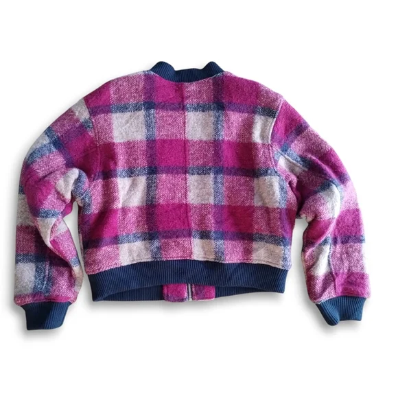 House of Harlow 1960 Pink Plaid Wool Stable Jacket - Picture 6 of 7